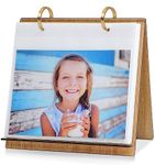 SEEHAN 5x7 Photo Frame Flip Photo Album 5x7 Pictures on Stand Horizontal for Tabletop Display, with 60 PVC Pockets