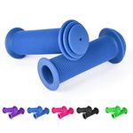 URAQT Bike Handlebar Grips, Solid Color Children's Bike Handlebars, Soft Non-Slip Bicycle Handle Grip, Rubber Handle Cover Universal Kids Bike Grips for Boys and Girls Kids Bikes(Blue)