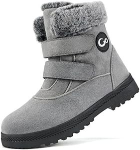 FUDYNMALC Women Winter Snow Boots: Warm Fur Lined Womens Ankle Booties - Comfortable Walking Outdoor Boot Cute, Grey, 9