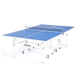 JOOLA Indoor 15mm Ping Pong Table with Quick Clamp Ping Pong Net Set - Single Player Playback Mode - Regulation Size Table Tennis Table - Compact Storage Ping Pong Table