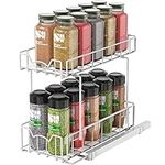 SimpleHouseware 2-Tier Spice Rack Slide Out Wire Basket Drawer Organizer, White