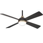 MINKA-AIRE F623L-BC/SBR Orb 54 Inch Ceiling Fan with Integrated 16W LED Light, Black Brushed Carbon/Soft Brass Finish