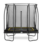 Salta Comfort Edition - Trampoline with Safety Net - 214 x 153/305 x 214/366 x 244 cm - Rectangular - Black/Green/Pink (214 x 153 cm, Black)