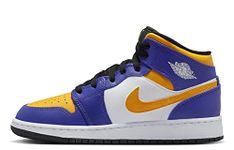 Big Kid's Jordan 1 Mid Dark Concord/Taxi-White-Black (DQ8423 517), Moon Fossil/Light Menta, 7 Big Kid