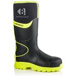 Buckler Buckbootz BBZ8000 Hi-Viz Non-Metallic Ankle Protection Safety Wellington Boots 7-12 9 Black/Yellow