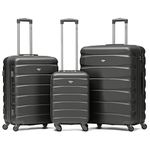 Flight Knight Set of 3 Lightweight 4 Wheel ABS Hard Case Suitcases Cabin & Hold Luggage Options Approved for Over 100 Airlines Including easyJet, British Airways, Ryanair, Jet2 & Many More