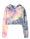 Arshiner Kids Hoodies for Teen Girls Tie-Dye Crop Tops Cute Long Sleeve Fashion Sweatshirts Gray 5-6X