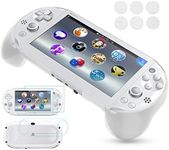 Gorliskl Hand Grip Handle Joypad Protective Case with L2 R2 Trigger Button Grip Shell Controller Protective Case for Sony PlayStation PS Vita 2000 PSV 2000 PS Vita Slim.（White）