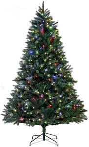 Christmas Tree World | 7ft Artificial Pre-lit Ultra Devonshire Fir | Natural and Realistic Look with Luxury Quality PVC Tips | Easy to Assemble and Take Down | 134cm Diameter | Warm White/Multicolour