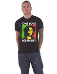 Bob Marley T Shirt One Love Portrait Logo New Official Mens Black Size XL