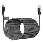 Long iPhone Charger Cord 26FT/8M [Apple MFi Certified] Extra Long iPhone Cable Fast Apple Charger Cable Nylon Braided 2.4A USB Lightning Cable for iPhone 14 13 12 11 Pro X XS Max XR