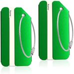 Aluminum Luggage Tags, Luggage Tag Holders for Travel Luggage Baggage Identifier by Ovener (2Pack Green)