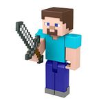 Minecraft Steve Action Figure, 3.25-in, with 1 Build-a-Portal Piece & 1 Accessory, Building Toy Inspired by Video Game, Collectible Gift for Fans & Kids Ages 6 Years & Older