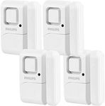 Philips Personal Security Window/Door Alarm, 4-Pack, DIY Protection, Burglar Alert, Wireless, Magnetic Sensor, Easy Installation, Ideal for Home, Garage, Apartment, Dorm, RV and Office, LRM3320W/27