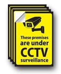 4 x SIGNSTICK CCTV Sign Self Adhesive Warning Sign/Safety Sign/Security Sign Decal Vinyl Sticker (SIGNSTICK_cctv_13_01)