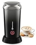 Maestri House Milk Frother, 3-in-1 Hot & Cold Milk Frothing Steamer, 240ML Touch Control Foam Maker, Compact Space-Saving Design for Latte, Cappuccino and Warm Milk Black