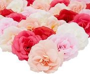 Juvale 60 Pack Silk Artificial Flower Heads for Bridal Shower Decorations, Fake Carnations for Wedding, Arts and Crafts (3 Inch, 6 Colors)