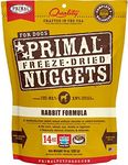 Primal Freeze Dried Dog Food Nuggets, Rabbit; Complete & Balanced Meal; Also Use as Topper or Treat; Premium, Healthy, Grain Free, High Protein Raw Dog Food, 14 oz