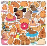 Bric dodo 60 Packs Capybara Stickers Water Bottles Laptop Phone Motorcycle Computer Guitar Skateboard Hydroflasks Capybara Vinyl Sticker Waterproof Aesthetic Trendy Decals for Teens Girls Adults