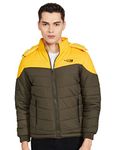 Qube By Fort Collins Men's Nylon Short Length Parka Coat (430221Az_Olive/Gold_Large)