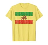 Rasta Rastafarian Lion Ethiopia Flag Men Women Kids T-Shirt