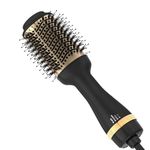 Feelon Hair Dryer Brush, Detachable Hot Air Brush with Ionic Technology Volumizer, Blow Dryer Brush Oval Barrel for Quick and Salon-Quality Results and Styler for Frizz Control and Shine (Gold)