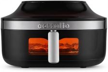 Cottolio Naples Pizza Air Fryer, 8.4 Qt, Stainless Steel Basket, Dual-Heat | 1700W Airfryer for 12" Pizza & Family Meals, Large Viewing Window, PFAS-Free, 304 Stainless Steel Tray & Rack, Toaster, Black