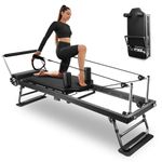 ONETWOFIT Pilates Reformer Machine ,Foldable Pilates Reformer Core Bed Equipment Machine for Home Gym Women Yoga Workout Indoor Pilates Exercise Equipment Grey Core Bed OT060501