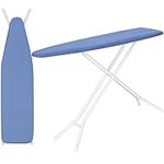 Tidy Zebra Compact Ironing Board Full Size MADE IN THE USA – 4 LEG Extra Durable & Sturdy Ironing Boards with Thick Iron Board Cover – Foldable Ironing Board for Easy Storage Height Adjustable (13x53)