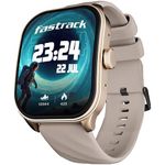 Fastrack Limitless FS2 Pro 1.96" AMOLED Smart Watch with BT Calling, AI Voice Assistant, 100+ Sports Modes, 5-Day Battery, Fast Charge, Health Tracking, – Smartwatch for Men & Women (Beige)