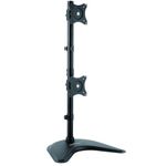 StarTech.com Vertical Dual Monitor Stand - Supports Monitors 13” to 27” - Adjustable - Computer Monitor Stand for Double Stacked VESA Monitors - Black (ARMBARDUOV)