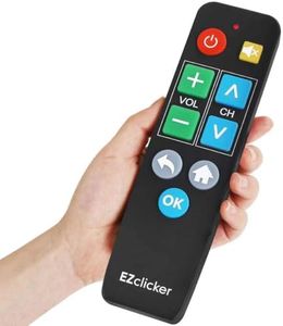 EZclicker Big Button Universal TV Remote for Seniors, Simple Easy to Use, Dementia Products for Elderly, Works with Major TV Brands (2xAAA Batteries Not Included) (Black)