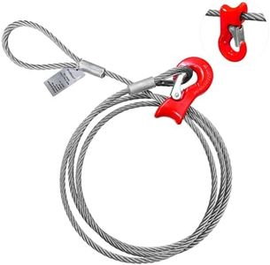 FITHOIST Single Leg Wire Rope Sling, 10.3T Steel Log Choker Cable Rigging 8.2FT, 1/2" Flemish Loop to Heavy-Duty Thimble with Sliding Choker, Heavy Duty Rigging Cable for Lifting and Towing…