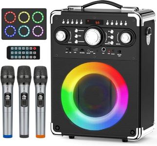 HWWR Karaoke Machine with 3 Microphones for Adults and Kids,Portable Party Karaoke Speaker with DJ Lights, Bluetooth Speaker for Home Party, Gatherings, The Best Gift for All