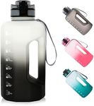 Half Gallon Water Bottle with Time Marker Bpa Free Reusable Water Jug for Adults