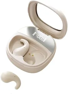 Costnzo Sleep Earbuds for Side Sleepers - Innovative Sleep Mode Bluetooth 5.4 Invisible Earbuds, Non-in Ear Design for Pain-Free All Night Comfort for Playing Games/Sleeping/Entertainment (Beige)