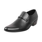 Mochi Men Black Leather Flat Shoes (19-6127-11-39) (Size 5 UK/India (39EU))