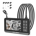 Industrial HD Digital Borescope, Pancellent 4.3" IPS Endoscope Inspection Camera with Handheld IP67 Waterproof Snake Sewer with 8 LED Lights 5M Semi-Rigid Cable