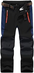 DAFENGEA Kids Snow Ski Pants Hiking Boys Girls Outdoor Waterproof Windproof Fleece Warm Snowboard Pants, Black1 7Y