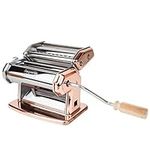 Imperia Pasta Maker Machine, Copper, Made in Italy - Heavy Duty Steel Construction w/Easy Lock Dial & Wooden Grip Handle for Authentic Italian Pasta Noodles- Homemade Holiday Cooking or Entertaining