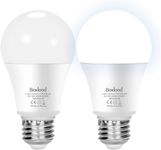 Boxlood Dawn Till Dusk Light Bulbs, 9W 60Watt Equivalent E27 Light Sensor LED Bulbs, Daylight 6000K, Smart Automatic On/Off, 800LM Outdoor Indoor Lighting Bulb for Porch Garden Yard Patio 2 Pack