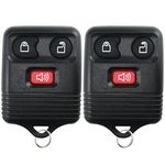 2 Keyless Option Replacement Keyless Entry Remote Control Key Fob Clicker Transmitter 3 Button - Black