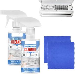 Air Conditioner Cleaner,60ml Air Conditioner Coil Foam Cleaner,Multipurpose Foam Cleaner Spray No Rinse Detergent Cleaning Agent for Split & Mobile Air Conditioner (2Pcs)