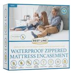 Rest Line Premium Waterproof Zippered Mattress Encasement King Size 78X80” - 100% Cotton, Hypoallergenic, Bed Bug Proof Six Sided Mattress Cover, Invisible Zippered, Soft & Breathable up to 15" Deep