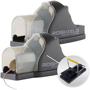 ROSHIELD Touch-free Kill & Throw Away Mouse Trap, Hand-Free Reusable Snap Traps that Kill Instantly, New Strongers Snap Mechanism - 2 PACK.