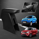 VEMOTO™ 2.0 High-End Car Center Armrest with Storage Compartment and Ultimate Comfort for New Wagon-R (2019 to 2024) & Maruti S-Presso (All Models) (Black)