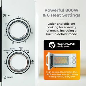Tower 20L Microwave Oven, 800W – White