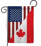 Breeze Decor - US Canada Friendship Flags of the World - Everyday Impressions Decorative Vertical Garden Flag 13" x 18.5" Printed In USA