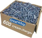 GreatWhip Whipped Cream Chargers 600 Count 8.2g Ultra-Pure Cartridges Compatible with Standard Whipped Cream Dispensers Kitchen