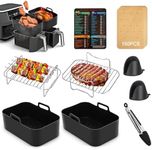 Air Fryer Accessories, 9pcs Ninja Air Fryer Accessories for Ninja AF400UK & AF451UK & Tower T17088, Including Silicone Air Fryer Liner, Racks, Gloves, Cheat Sheet etc, Compatible with Oven Microwave